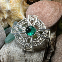 Load image into Gallery viewer, Celtic Brooch, Irish Cross Pin, Irish Jewelry, Scottish Brooch, Celtic Cross Pin, Ireland Gift, Plaid Pin, Tartan Pin, Scotland Jewelry
