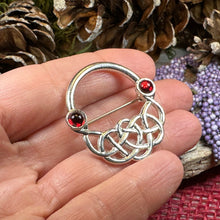 Load image into Gallery viewer, Celtic Brooch, Irish Red Pin, Irish Jewelry, Scottish Brooch, Celtic Pin, Ireland Gift, Plaid Pin, Tartan Pin, Wiccan Jewelry, Wife Gift