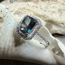 Load image into Gallery viewer, Royal Scottish Ring, Engagement Ring, Scotland Ring, Mystic Topaz Boho Ring, Celtic Knot Jewelry, Anniversary Gift, Ladies Promise Ring