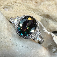 Load image into Gallery viewer, Scottish Lady Celtic Ring, Engagement Ring, Scotland Ring, Mystic Topaz Boho Ring, Celtic Knot Jewelry, Anniversary Gift, Girls Promise Ring