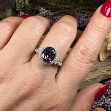 Load image into Gallery viewer, Scottish Lady Celtic Ring, Engagement Ring, Scotland Ring, Mystic Topaz Boho Ring, Celtic Knot Jewelry, Anniversary Gift, Girls Promise Ring