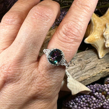 Load image into Gallery viewer, Scottish Lady Celtic Ring, Engagement Ring, Scotland Ring, Mystic Topaz Boho Ring, Celtic Knot Jewelry, Anniversary Gift, Girls Promise Ring