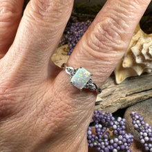Load image into Gallery viewer, Opal Celtic Ring, Celtic Ring, Opal Engagement Ring, Silver Opal Ring, Anniversary Gift, Cocktail Ring, Birthstone Ring, Wife Gift, Mom Gift