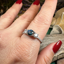 Load image into Gallery viewer, Scottish Eternity Ring, Engagement Ring, Promise Ring, Mystic Topaz Boho Ring, Celtic Knot Jewelry, Anniversary Gift, Ladies Large Ring