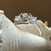 Load image into Gallery viewer, Scottish Eternity Ring, Engagement Ring, Promise Ring, Mystic Topaz Boho Ring, Celtic Knot Jewelry, Anniversary Gift, Ladies Large Ring