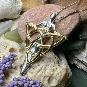 Goddess Necklace, Trinity Knot Pendant, Celtic Jewelry, Danu Pendant, Anniversary Gift, Wiccan Jewelry, Pagan Jewelry, Triquetra Jewelry
