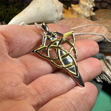 Load image into Gallery viewer, Goddess Necklace, Trinity Knot Pendant, Celtic Jewelry, Danu Pendant, Anniversary Gift, Wiccan Jewelry, Pagan Jewelry, Triquetra Jewelry