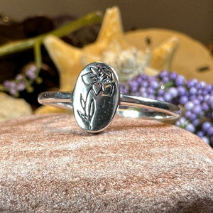 Welsh Daffodil Ring, Celtic Jewelry, Wales Jewelry, Flower Jewelry, Minimalist Ring, Nature Ring, Daffodil Jewelry, Mom Gift, Wife Gift