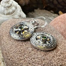 Load image into Gallery viewer, Emerald Shamrock Earrings, Celtic Jewelry, Irish Jewelry, Clover Jewelry, Ireland Gift, Anniversary Gift, Wife Gift, Girlfriend Gift