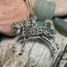 Load image into Gallery viewer, Horse Necklace, Celtic Jewelry, Equestrian Jewelry, Animal Jewelry, Nature Jewelry, Gift for Her, Ireland Jewelry, Celtic Knot Necklace
