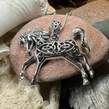 Load image into Gallery viewer, Horse Necklace, Celtic Jewelry, Equestrian Jewelry, Animal Jewelry, Nature Jewelry, Gift for Her, Ireland Jewelry, Celtic Knot Necklace