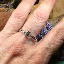 Load image into Gallery viewer, Claddagh Ring, Dainty Celtic Ring, Tiny Irish Ring, Celtic Knot Jewelry, Sterling Silver, Girlfriend Gift, Anniversary Gift, Minimalist Ring
