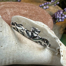 Load image into Gallery viewer, Claddagh Ring, Dainty Celtic Ring, Tiny Irish Ring, Celtic Knot Jewelry, Sterling Silver, Girlfriend Gift, Anniversary Gift, Minimalist Ring