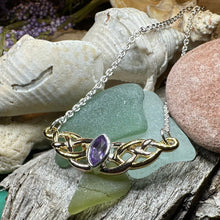 Load image into Gallery viewer, Celtic Necklace, Love Knot Jewelry, Celtic Knot Necklace, Irish Jewelry, Wife Gift, Girlfriend Gift, Amethyst Jewelry, Gold Scottish Jewelry