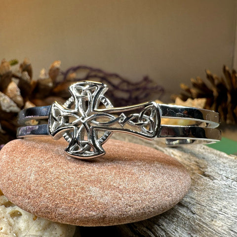 Load image into Gallery viewer, Celtic Cross Bracelet, Celtic Jewelry, Irish Jewelry, Scottish Jewelry, Cuff Bracelet, Anniversary Gift, Norse Jewelry, Ireland Gift