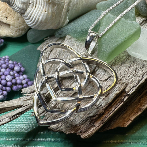 Load image into Gallery viewer, Mother's Knot Necklace, Celtic Knot Pendant, Ireland Jewelry, Mother Child, New Mom Gift, Trinity Knot, Irish Gift, Mother Daughter Gift