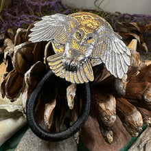 Load image into Gallery viewer, Owl Ponytail Holder, Full Moon Jewelry, Norse Jewelry, Celtic Hair Clip, Viking Jewelry, Graduation Gift, Retirement Gift, Mom Gift