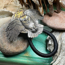Load image into Gallery viewer, Owl Ponytail Holder, Full Moon Jewelry, Norse Jewelry, Celtic Hair Clip, Viking Jewelry, Graduation Gift, Retirement Gift, Mom Gift