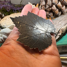 Load image into Gallery viewer, Grape Leaf Hair Clip, Celtic Barrette, Wine Jewelry, Pagan Jewelry, Friendship Gift, Wiccan Jewelry, Leaf Clip, Nature Barrette, Grape Leaf