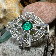 Load image into Gallery viewer, Celtic Brooch, Irish Cross Pin, Irish Jewelry, Scottish Brooch, Celtic Cross Pin, Ireland Gift, Plaid Pin, Tartan Pin, Scotland Jewelry