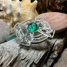 Load image into Gallery viewer, Celtic Brooch, Irish Cross Pin, Irish Jewelry, Scottish Brooch, Celtic Cross Pin, Ireland Gift, Plaid Pin, Tartan Pin, Scotland Jewelry