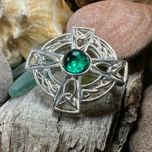 Load image into Gallery viewer, Celtic Brooch, Irish Cross Pin, Irish Jewelry, Scottish Brooch, Celtic Cross Pin, Ireland Gift, Plaid Pin, Tartan Pin, Scotland Jewelry
