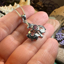 Load image into Gallery viewer, Thistle Necklace, Scotland Jewelry, Amethyst Pendant, Celtic Jewelry, Sister Gift, Mom Gift, Wife Gift, Anniversary Gift, Scotland Gift