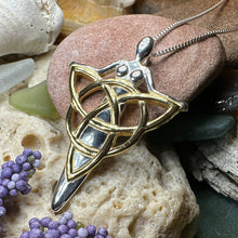 Load image into Gallery viewer, Goddess Necklace, Trinity Knot Pendant, Celtic Jewelry, Danu Pendant, Anniversary Gift, Wiccan Jewelry, Pagan Jewelry, Triquetra Jewelry