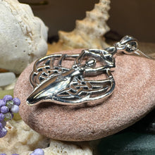 Load image into Gallery viewer, Danu Necklace, Trinity Knot Pendant, Celtic Jewelry, Goddess Pendant, Irish Jewelry, Wiccan Jewelry, Pagan Jewelry, Silver Celestial Jewelry