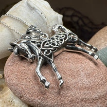 Load image into Gallery viewer, Horse Necklace, Celtic Jewelry, Equestrian Jewelry, Animal Jewelry, Nature Jewelry, Gift for Her, Ireland Jewelry, Celtic Knot Necklace