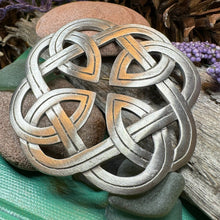 Load image into Gallery viewer, Celtic Knot Brooch, Celtic Pin, Tartan Pin, Wiccan Jewelry, Norse Jewelry, Pagan Jewelry, Ireland Pin, Scotland Jewelry, Viking Jewelry