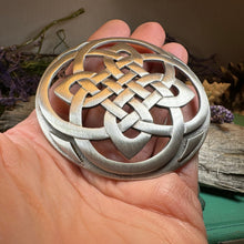 Load image into Gallery viewer, Celtic Knot Brooch, Celtic Pin, Tartan Pin, Wiccan Jewelry, Norse Jewelry, Pagan Jewelry, Ireland Pin, Scotland Jewelry, Viking Jewelry