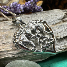 Load image into Gallery viewer, Horse Necklace, Celtic Jewelry, Equestrian Jewelry, Animal Jewelry, Nature Jewelry, Gift for Her, Ireland Jewelry, Celtic Knot Necklace
