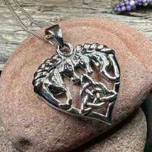 Load image into Gallery viewer, Horse Necklace, Celtic Jewelry, Equestrian Jewelry, Animal Jewelry, Nature Jewelry, Gift for Her, Ireland Jewelry, Celtic Knot Necklace