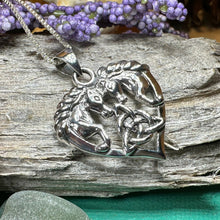 Load image into Gallery viewer, Horse Necklace, Celtic Jewelry, Equestrian Jewelry, Animal Jewelry, Nature Jewelry, Gift for Her, Ireland Jewelry, Celtic Knot Necklace