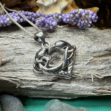 Load image into Gallery viewer, Raven Necklace, Celtic Jewelry, Celtic Knot Jewelry, Crow Pendant, Bird Jewelry, Pagan Jewelry, Wiccan Jewelry, Trinity Knot Jewelry
