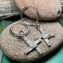 Load image into Gallery viewer, Saint Brigid's Cross Earrings, Irish Jewelry, Ireland Jewelry, Spiritual Jewelry, St. Bridget's Cross, Celtic Cross Jewelry, Hoop Earrings