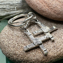 Load image into Gallery viewer, Saint Brigid's Cross Earrings, Irish Jewelry, Ireland Jewelry, Spiritual Jewelry, St. Bridget's Cross, Celtic Cross Jewelry, Hoop Earrings