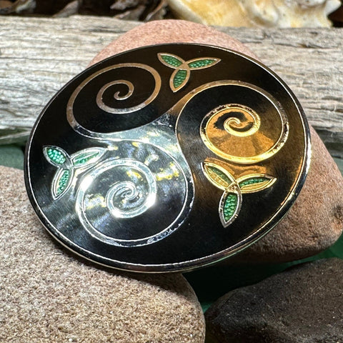 Load image into Gallery viewer, Celtic Spiral Brooch, Celtic Jewelry, Irish Jewelry, Scotland Jewelry, Anniversary Gift, Viking Brooch, Celtic Pin, Triskele Jewelry