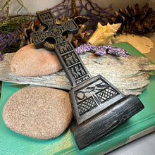Load image into Gallery viewer, Monasterboice Celtic Cross, Turf High Cross, Irish Cross Statue, Ireland Gift, Irish Turf, Housewarming Gift, New Home Gift, Confirmation