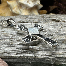 Load image into Gallery viewer, Celtic Cross Necklace, Irish Jewelry, Religious Gift, Anniversary Gift, Silver Cross, First Communion Gift, Baptism Cross, Confirmation Gift
