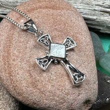 Load image into Gallery viewer, Celtic Cross Necklace, Irish Jewelry, Religious Gift, Anniversary Gift, Silver Cross, First Communion Gift, Baptism Cross, Confirmation Gift