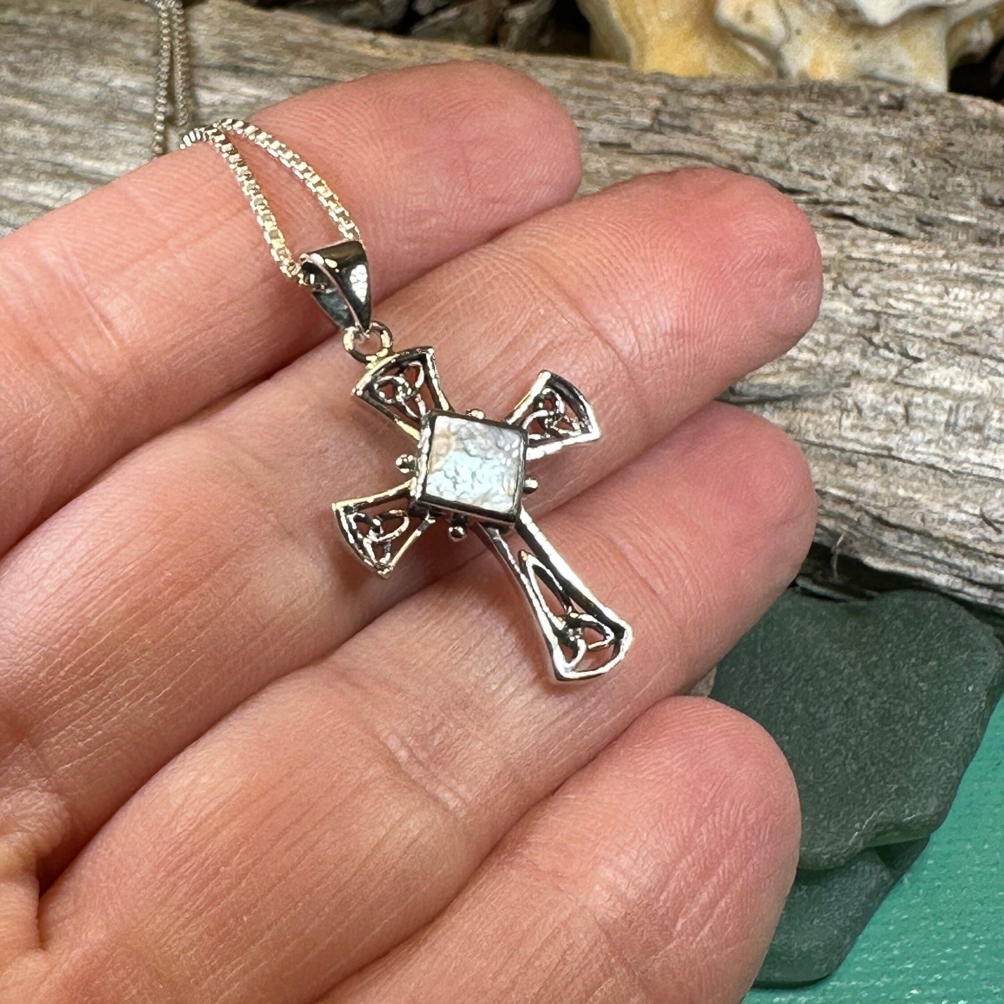 Celtic Cross Necklace, Irish Jewelry, Religious Gift, Anniversary Gift, Silver Cross, First Communion Gift, Baptism Cross, Confirmation Gift