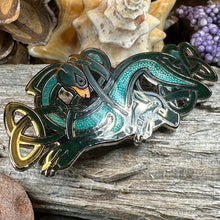 Load image into Gallery viewer, Celtic Dog Brooch, Dog Jewelry, Celtic Pin, Enamel Pin, Ireland Gift, Celtic Brooch, Norse Jewelry Gift, Pagan Brooch, LARP Jewelry