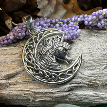 Load image into Gallery viewer, Unicorn Necklace, Scotland Jewelry, Crescent Moon Pendant, Mythical Creature, Graduation Gift, Anniversary Gift, Scottish Gift, Moon Jewelry