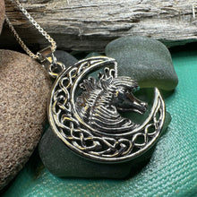 Load image into Gallery viewer, Unicorn Necklace, Scotland Jewelry, Crescent Moon Pendant, Mythical Creature, Graduation Gift, Anniversary Gift, Scottish Gift, Moon Jewelry