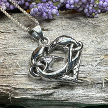 Load image into Gallery viewer, Raven Necklace, Celtic Jewelry, Celtic Knot Jewelry, Crow Pendant, Bird Jewelry, Pagan Jewelry, Wiccan Jewelry, Trinity Knot Jewelry