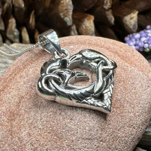 Load image into Gallery viewer, Raven Necklace, Celtic Jewelry, Celtic Knot Jewelry, Crow Pendant, Bird Jewelry, Pagan Jewelry, Wiccan Jewelry, Trinity Knot Jewelry