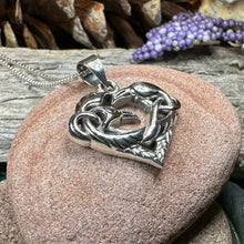 Load image into Gallery viewer, Raven Necklace, Celtic Jewelry, Celtic Knot Jewelry, Crow Pendant, Bird Jewelry, Pagan Jewelry, Wiccan Jewelry, Trinity Knot Jewelry