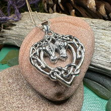 Load image into Gallery viewer, Horse Necklace, Celtic Jewelry, Equestrian Jewelry, Animal Jewelry, Nature Jewelry, Gift for Her, Ireland Jewelry, Celtic Knot Necklace